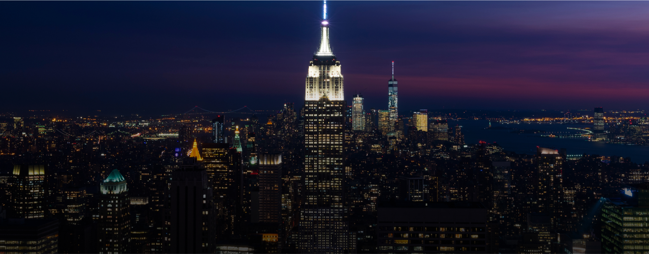 Night view of Empire State building